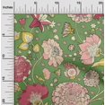 thumbnail image 2 of oneOone Rayon Green Fabric Asian Chinese Flower Craft Projects Decor Fabric Printed By The Yard 56 Inch Wide, 2 of 4