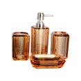 thumbnail image 2 of Abbracc 4x Bath Accessory Vanity Accessory Set Lotion Bottle Toilet Accessories Set Soap Light Brown, 2 of 9
