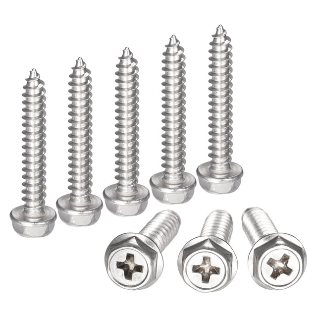 Unique Bargains Rondelle Hexagonale Phillips en Acier Inoxydable 304 M5 x 30 mm à Vis Autotaraudeuses, Lot de 25