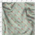 thumbnail image 3 of Soimoi Green Velvet Fabric Leaf Floral Print Fabric by Yard 58 Inch Wide, 3 of 6