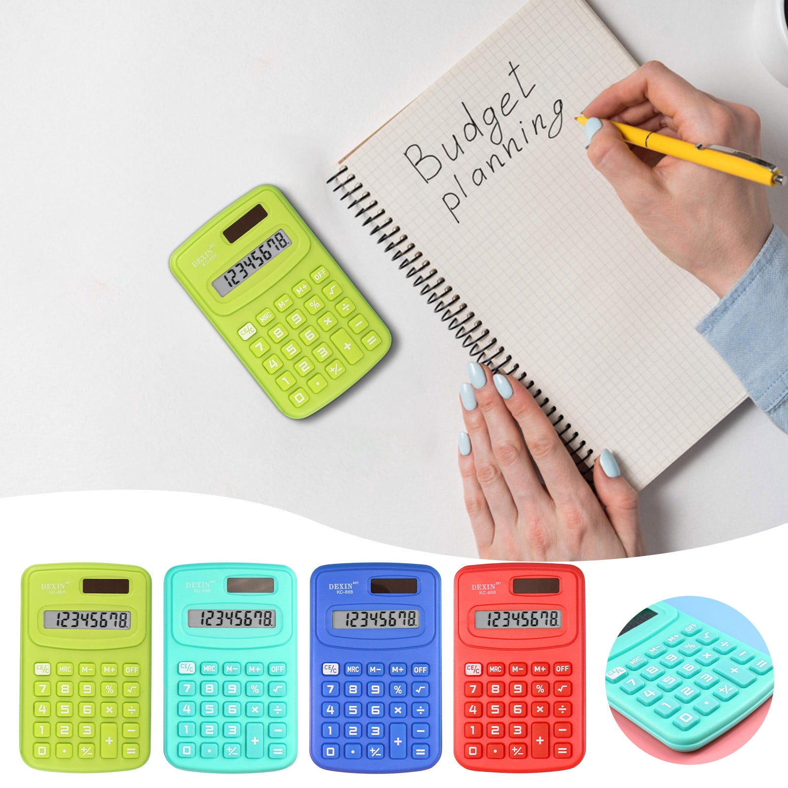 TopLLC Basic Standard Calculators Mini Digital Desktop Calculator With 8-Digit LCD Display, Battery Solar Power Smart Calculator Pocket Size For Home School For Kids