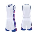 thumbnail image 2 of RKSTN Soccer Maillot Enfants Sans Manches Col Rond Chandail de Soccer avec Shorts Ensemble d'Uniforme d'Entraînement 2 Pcs Ensemble de Maillot de Soccer (Blanc, TG) Unisexe, 2 of 8