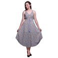 thumbnail image 1 of Bimba Robe à Imprimé Floral pour Femmes Bretelles Spaghetti Col en V Midi Tenue de Plage-TP, 1 of 1