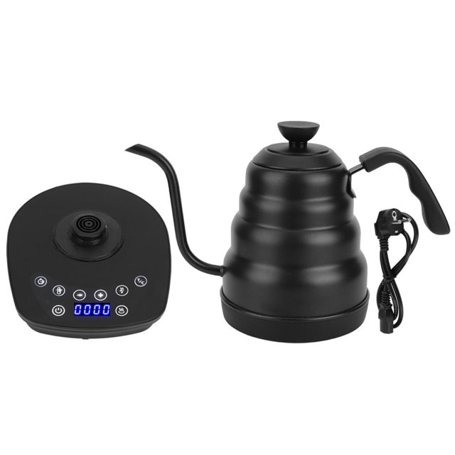 Electric Coffee Kettle, Black EU Plug Coffee Kettle, Temperature Adjustable For Home Office Contain Coffee Tea