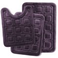 thumbnail image 1 of Clara Clark Bathroom Rugs, Velvet Memory Foam Bath Mat, Ultra Soft Non Slip and Absorbent - Waffled - Set Small, Large & Contour - Purple, 1 of 6