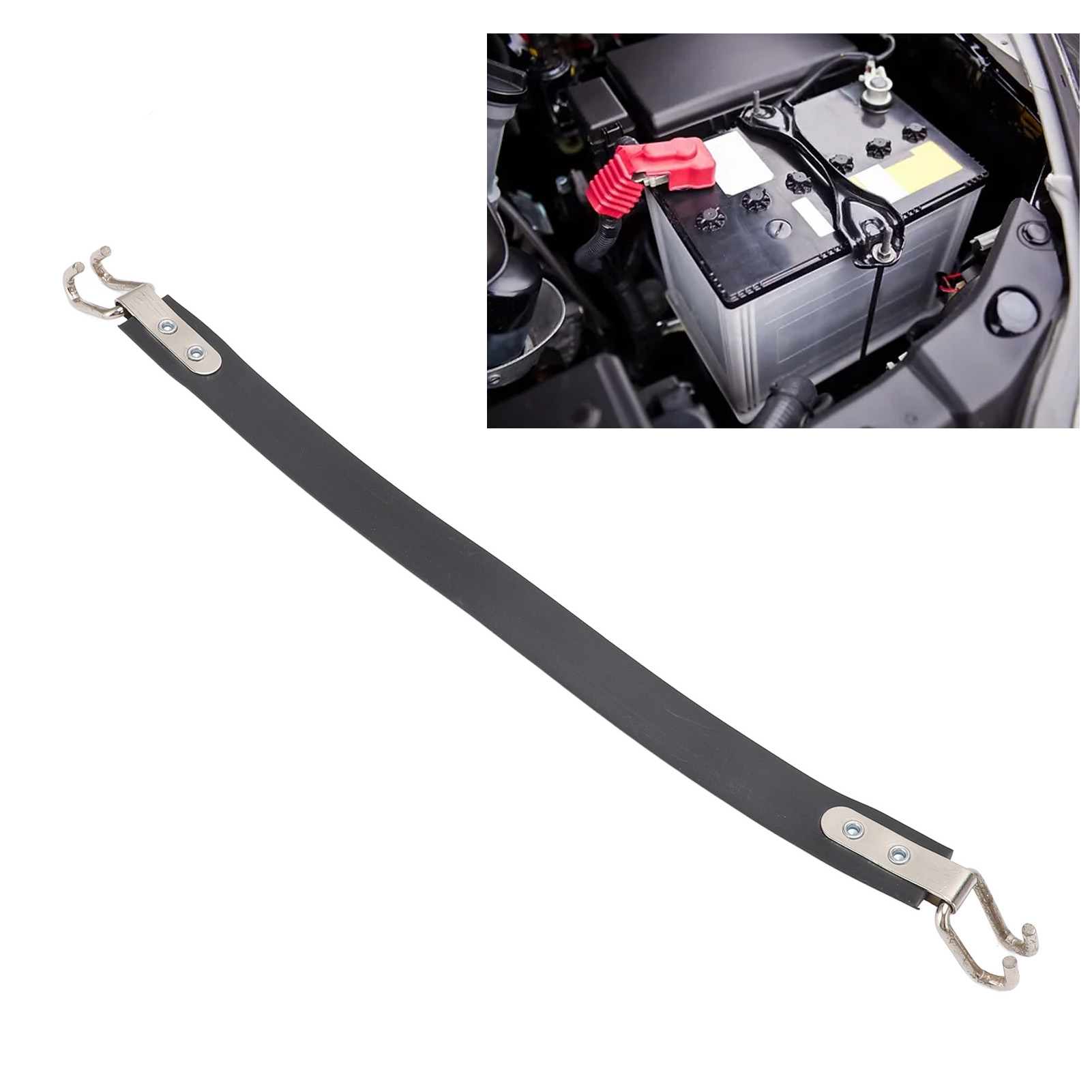 Sangle de Transport de Batterie de Voiture 14 Pouces Sangle en Caoutchouc Haute Résistance pour SUV Camions RVs