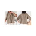 thumbnail image 2 of FOCUSNORM Cardigan Tricoté pour Femmes Automne Manches Mi-Longues Col Rond Couleur Unie Boutonné Tricoté, 2 of 8