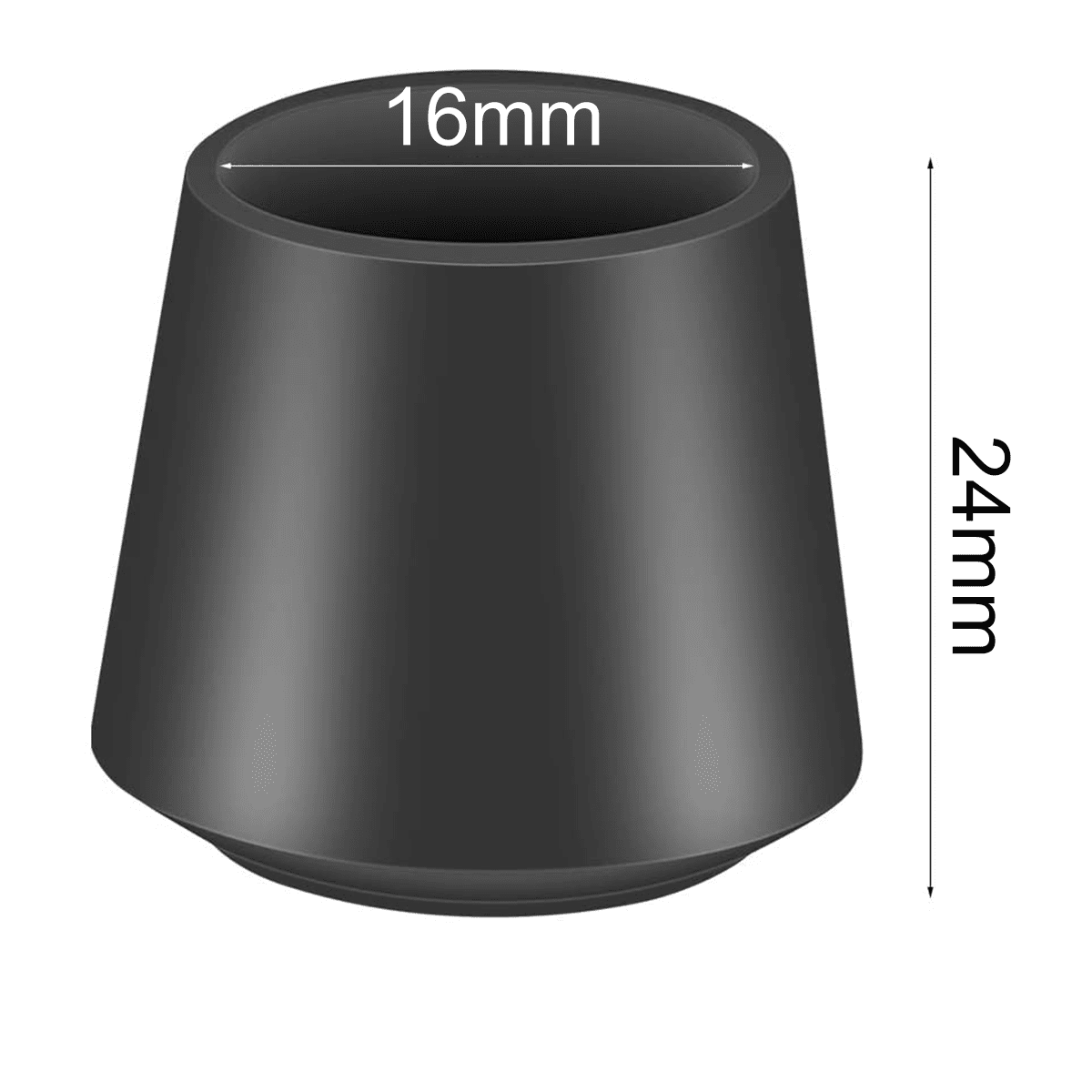 Embouts de Pieds de Chaise en Caoutchouc, Noir