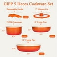 thumbnail image 4 of GIPP 5pcs Pots and Pans Set Non Stick,Cookware Sets with Removable Handle, Oven & Dishwasher Safe,Induction Cookware,Kitchen Cooking Set,Orange Gradient, 4 of 8