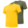 thumbnail image 1 of Shirts for Men, Mens 2PC Round Neck Solid Color Sports Bottom T-shirt Short Sleeve Round-Neck Blouses, 1 of 2