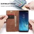 thumbnail image 2 of KOMI Wallet Case for Samsung Galaxy S8 Plus, Premium PU Leather Case Vintage Matte Wallet Flip Cover [Card Slots] [Magnetic Closure] Stand Function Folio Shockproof Full Protection Brown, 2 of 5