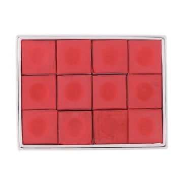Lipstore 12 Pcs Craies pour Queue de Piscine Craie de Billard Fournitures Légères Augmenter la Friction Piscine Rouge