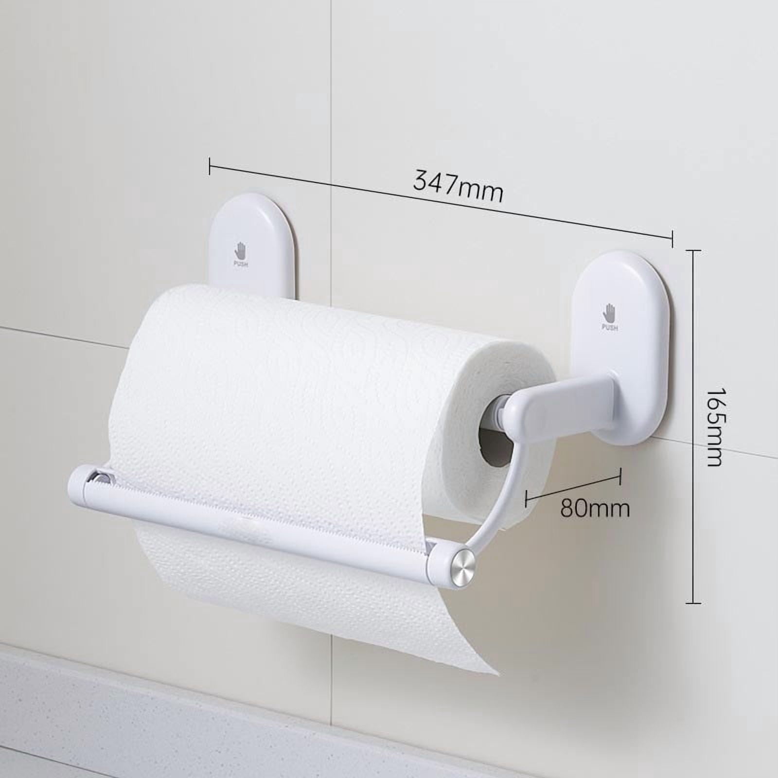 Paper Towel Holder Kitchen Wall Mounted Suction Cup Paper Towel Rack without Drill, Tear It Up with One Hand and Store The Film and Foilkitchen Towel Holder