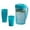 blue, variant on Tea Kettle Set with 4 Matching Cups – 2200 mL Plastic Cold and Hot Beverage Dispenser for Home, Office, or Picnics