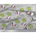 thumbnail image 2 of Soimoi Polyester Crepe Fabric Tree & Dog Kids Print Fabric by The Yard 52 Inch Wide, 2 of 3