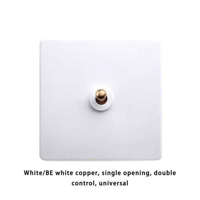 Langgg Switch Wall Button Socket Lever Toggle Control White Improvement Antique Household Brass Light Panel Accessory Supply Connector 1