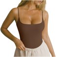 thumbnail image 1 of Timegard Camisoles pour Femmes Col Rond Bretelles Spaghetti Couleur Unie Été Décontracté Confortable Sans Manches, 1 of 6