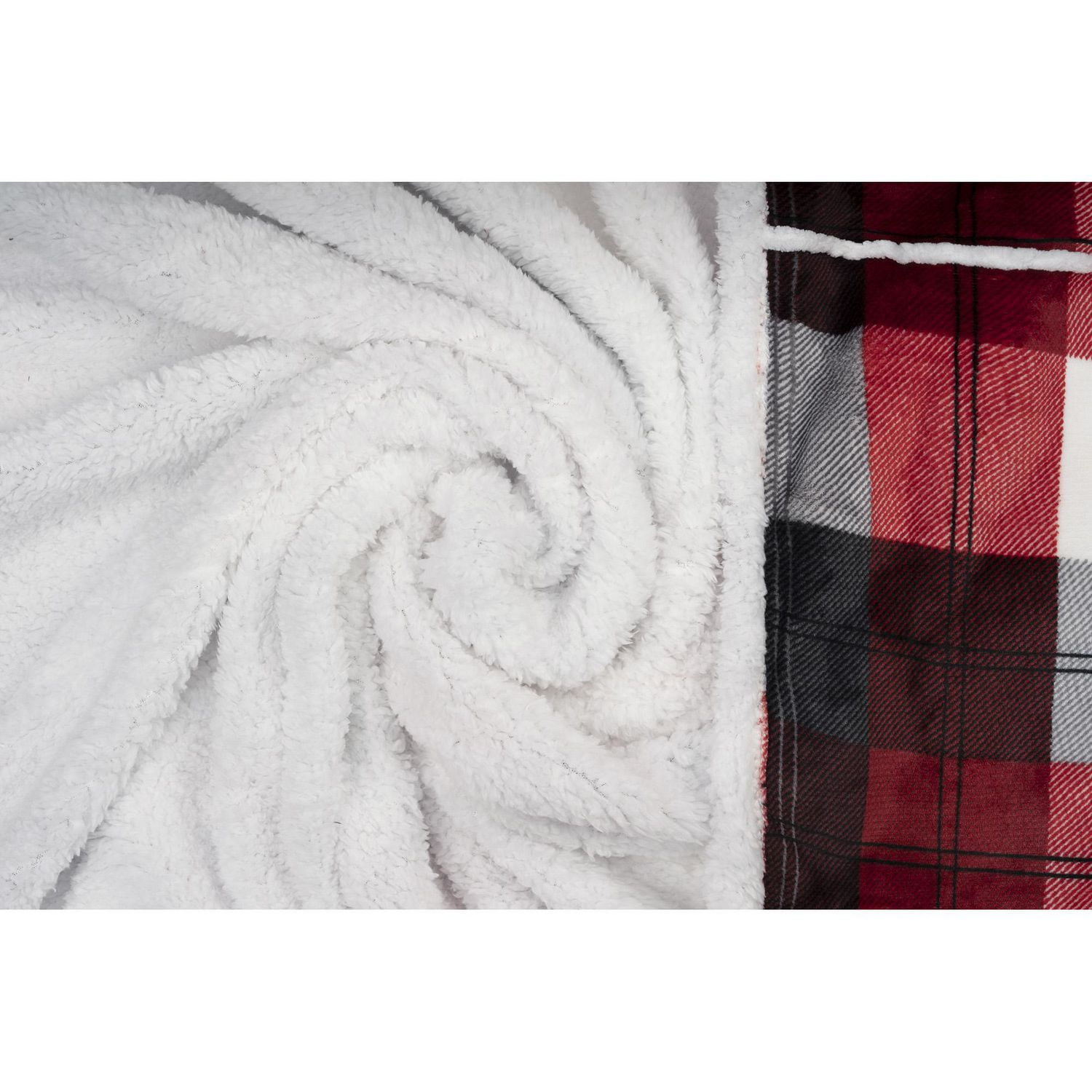 Safdie & Co. Couverture Jeté à Capuche Hoodzy Ultra Doux en Flanelle avec Endos en Sherpa Carreaux d'Hiver