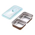 thumbnail image 1 of and Go Snack Containers Reusable Dishwasher Stainless Steel Reusable Snack Packs 2 Compartments with Lids Double Compartment Snack Containers for Travel and Outdoor Camping, 1 of 3