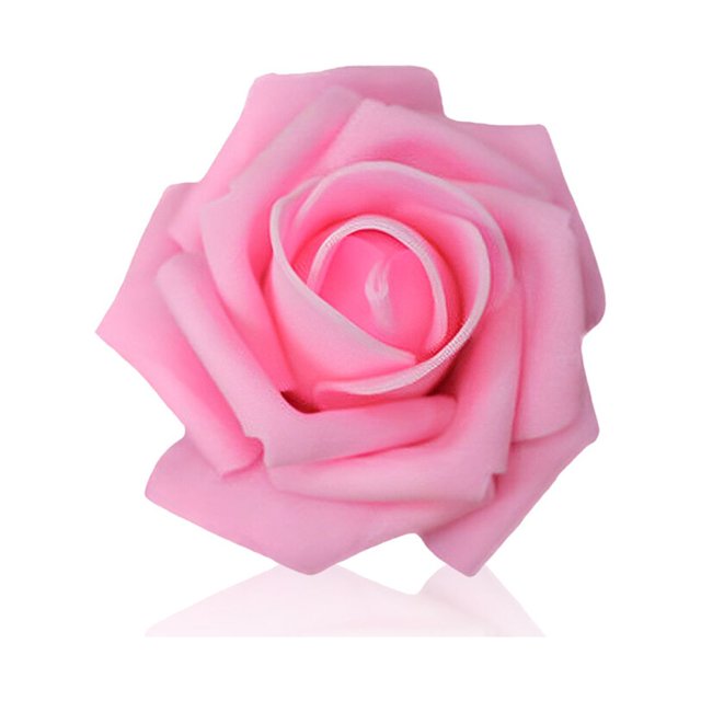 transemion Pack of 50 Artificial Bionic Flowers PE Foam Simulation Roses Fake Flower Decorations Wedding Party Engagement Presents Dark Pink