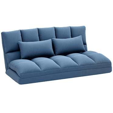 HOMCOM Adjustable Floor sofa Foldable Lazy Sofa Sleeper w/ 2 Pillows