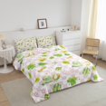 thumbnail image 3 of Erosebridal Ensembles de Literie pour la Saint-Patrick avec Couette, Insert de Couette Trèfle Vert, Décor de Fleurs Kawaii, Réversible 2 Pcs, 3 of 8