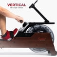 thumbnail image 3 of Sunny Health & Fitness Elite Water Rowing Machine with High Resistance Vertical Tank, Exclusive Bluetooth SunnyFit App, 3 of 6