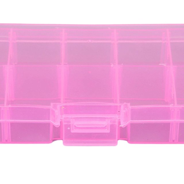 10 Grid Plastic Jewelry Removable Earring Jewelry Craft Storage Box Beads Earring Container Pink