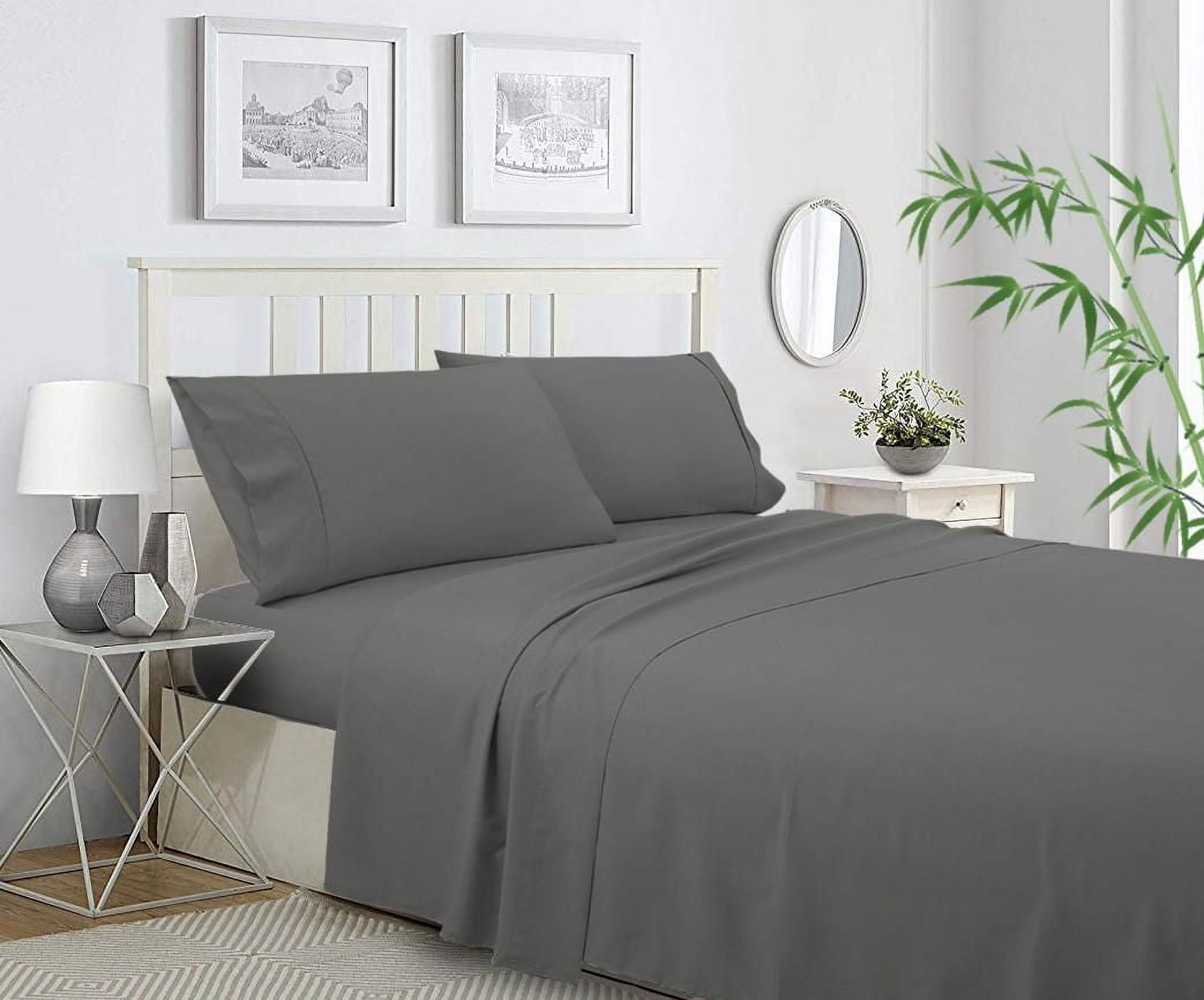 Ensemble de draps en mélange de polyester et bambou