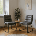 thumbnail image 1 of Homy Casa Set of 2 Thick Padded Dining Chairs with Silver Iron Legs for Dining Room or Office Space, 1 of 7