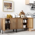 thumbnail image 2 of Giantex Sideboard Buffet Cabinet, Kitchen Storage Cabinet w/ Rattan Decorated Doors,Cupboard Console Table(Oak, 2), 2 of 8