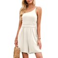 thumbnail image 1 of Shorts TopLLC pour Femmes Shorts pour Femmes Mode pour Femmes Uni Bretelle Simple Sans Manches Combinaison Shorts Pantalons Combinaison pour Femmes, 1 of 9