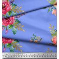 thumbnail image 3 of Soimoi polyester Crepe Fabric Leaves & Anemone Flower Print Sewing Fabric Yard 42 Inch Wide, 3 of 3