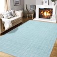 thumbnail image 1 of Garvee 8'x10' Modern Plaid Area Rug Abstract Rugs for Living Room, Washable Rug Non-Slip Low Pile Accent Carpet for Bedroom Home Office, Light Blue, 1 of 8