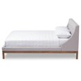 thumbnail image 3 of Baxton Studio Louvain Lit Plateforme Grand Rembourré en Beige Grisâtre, 3 of 7