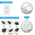 thumbnail image 2 of 2 Pack US Travel Plug Adapter EU UK AU in CN JP Asia Italy Brazil to USA (Type B) 3 Prong Grounded USA Wall Plug Wall Outlet Power Charger Converter (White), 2 of 5