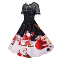 thumbnail image 2 of Jsaierl Robes de Noël pour Femmes 2024 Élégantes Décontractées à Manches Courtes Robe en Dentelle Robe de Fête des Fêtes Cocktail Robe à Volants, 2 of 9