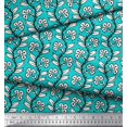 thumbnail image 3 of Soimoi Poly Georgette Fabric Leaves & Floral Block Printed Fabric 1 Yard 42 Inch Wide, 3 of 3