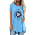 thumbnail image 2 of T-shirt Décontracté pour Femmes à Imprimé, Col Rond, Coupe Ample, Manches Courtes, Haut Blouse Chandail, 2 of 5