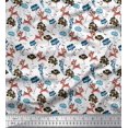 thumbnail image 1 of Soimoi Polyester Crepe Fabric Floral,Fish & Deer Cartoon Print Fabric by The Yard 52 Inch Wide, 1 of 3
