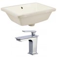 thumbnail image 1 of 18.25-in. W Rectangle Bathroom Undermount Sink Set In Biscuit - Chrome Hardware AI-22823, 1 of 1