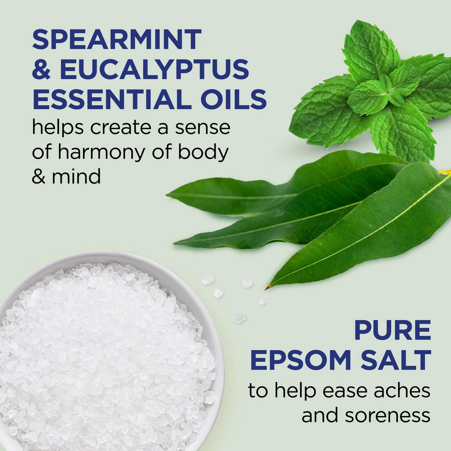 Dr Teal's Solution de bain au sel d'epsom pur, Relaxe et Soulage d'Eucalyptus et de Menthe Verte Huiles Essentielles, 1.36kg