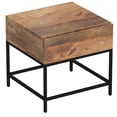 thumbnail image 1 of Industrial Chic Solid Wood & Wrought Iron Accent Table in Natural Burnt, 1 of 7