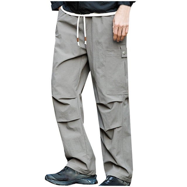 Cameland Men's Cargo Pants Plus Size Multiple Pockets Straight Leg Work Pant Leisure Loose Combat Trousers