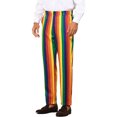 thumbnail image 4 of INSPIRE CHIC Pantalon pour Homme à Rayures Colorées Audacieuses Coupe Régulière devant Plat Pantalon Habillé 28 Bleu Rouge, 4 of 5