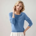 thumbnail image 1 of SHIXIAOO Chandail à Col Rond pour Femme, Chandail, Couleur Unie, Manches Longues, Robe Chandail Raglan, Chandail à Quart de Glissière, Chandail, 1 of 3
