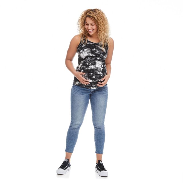 Paisley Sky Maternity Ruched Side Tank