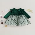 thumbnail image 4 of Baby Girls Long Sleeve O Neck Dot Print Tulle Patchwork Dresses, 4 of 9