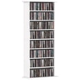 thumbnail image 1 of HOMCOM Media Storage Cabinet 8-Tier DVD Shelf w/ Adjustable Shelves White, 1 of 10