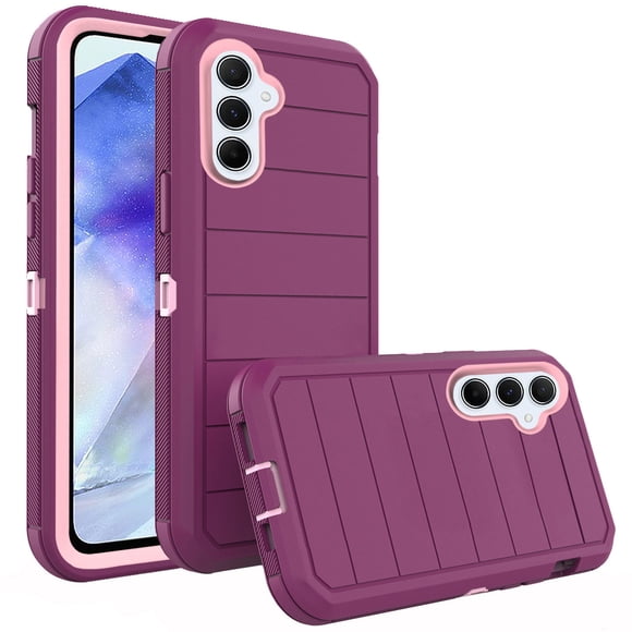 Asuwish Compatible with Samsung Galaxy A55 5G Phone Case Hybrid Rugged Shockproof Hard Protective Drop Proof Full Body Heavy Duty Mobile Cell Cover for A 55 55A A555G Women Men Purple